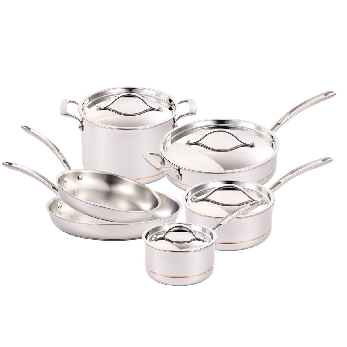 Kirkland Signature Stainless Steel 10 Piece Cookware Set - Image 3