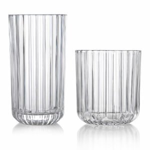 King Crystal Lotus Drinkware Set, 16 Piece