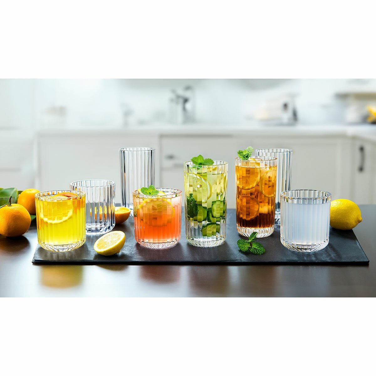 King Crystal Lotus Drinkware Set, 16 Piece - Image 3