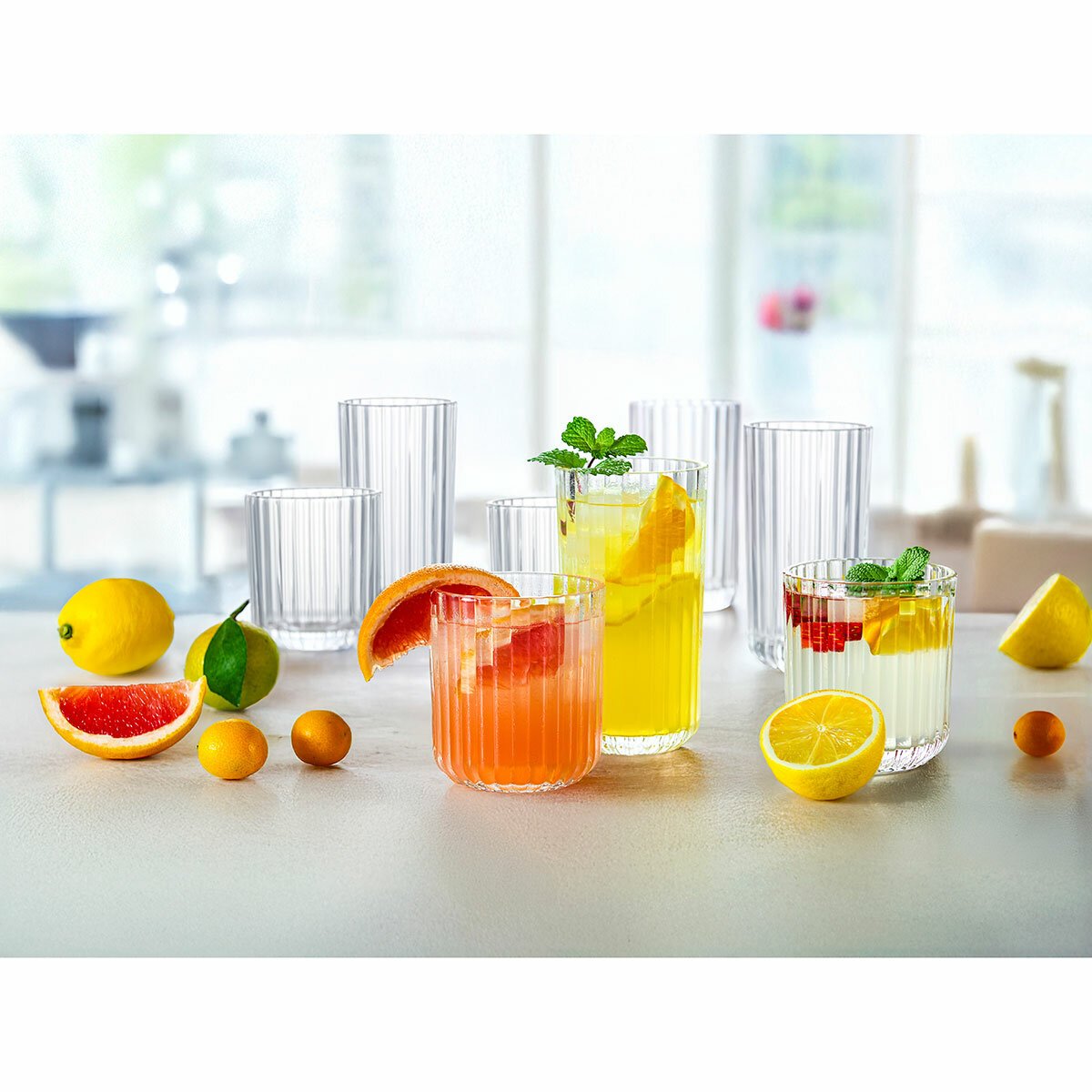 King Crystal Lotus Drinkware Set, 16 Piece - Image 2