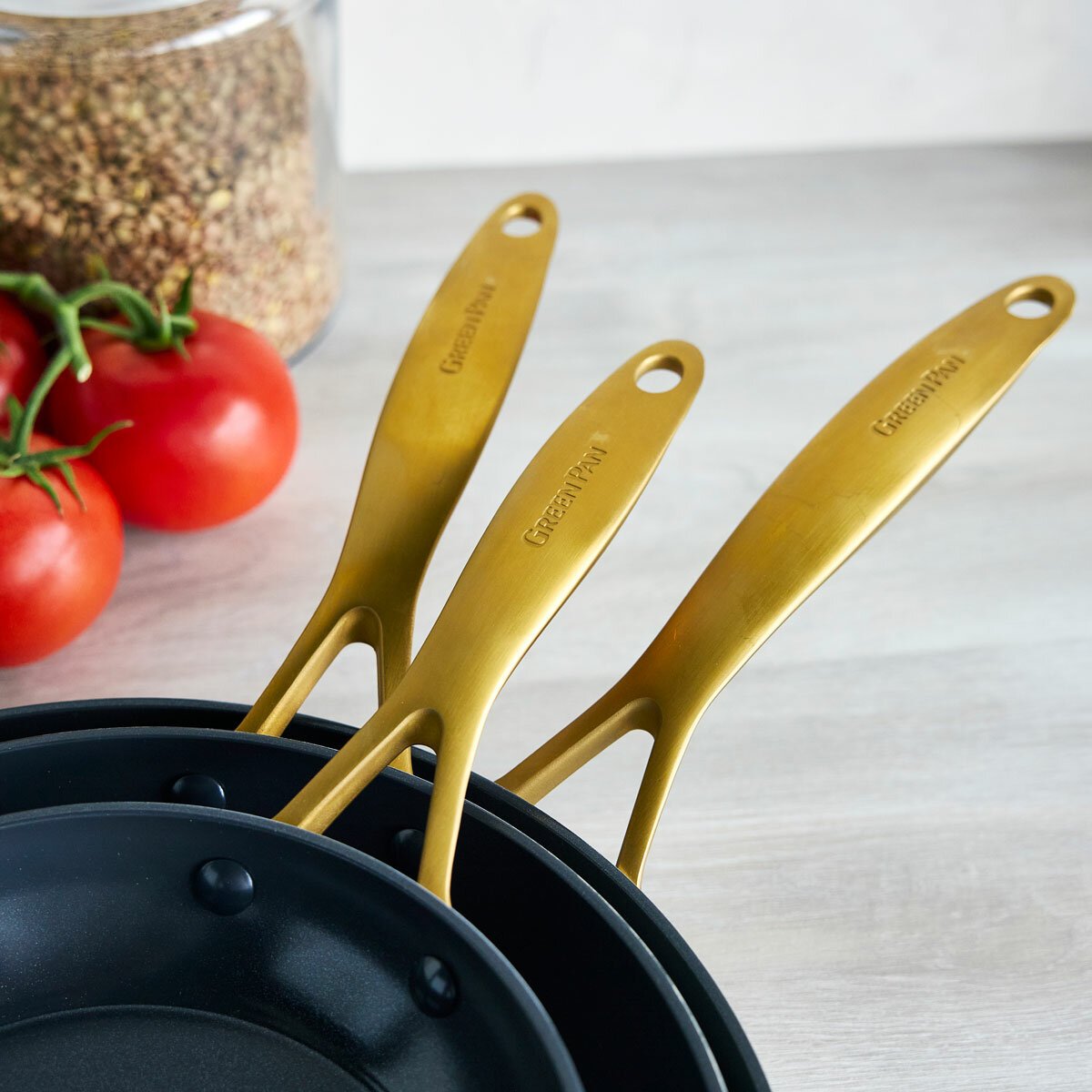 GreenPan Jewel Ceramic Frying Pan Set, 3 Piece in 3 Colours - Image 3
