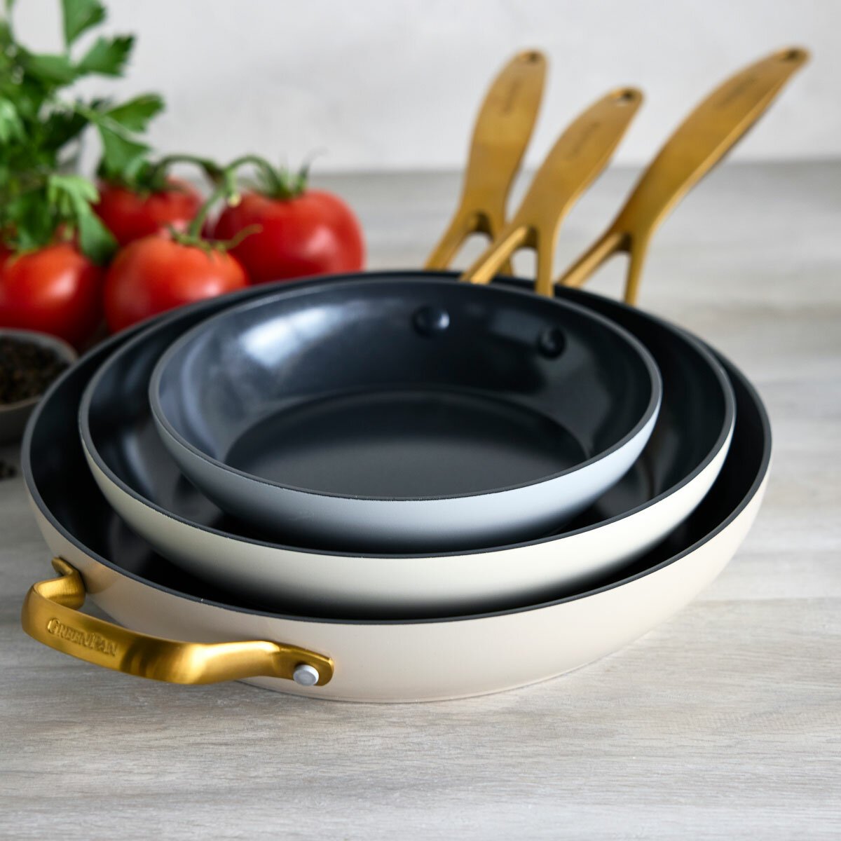 GreenPan Jewel Ceramic Frying Pan Set, 3 Piece in 3 Colours - Image 4